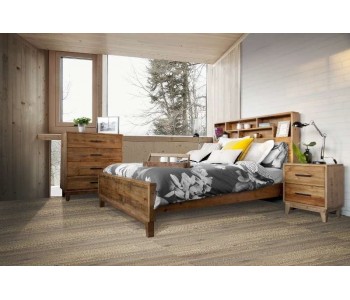 Frobe Timber Bookshelf Bed Frame
