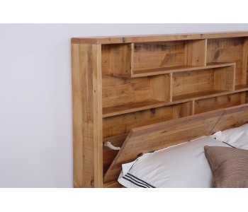 Frobe Timber Bookshelf Bed Frame
