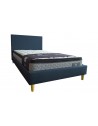 Rio Upholstered Kids Bed with Wooden Legs - Navy