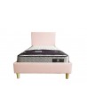 Rio Upholstered Kids Bed With Wooden Legs - Pink Rio Upholstered Kids Bed With Wooden Legs - Pink