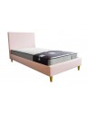 Rio Upholstered Kids Bed With Wooden Legs - Pink Rio Upholstered Kids Bed With Wooden Legs - Pink