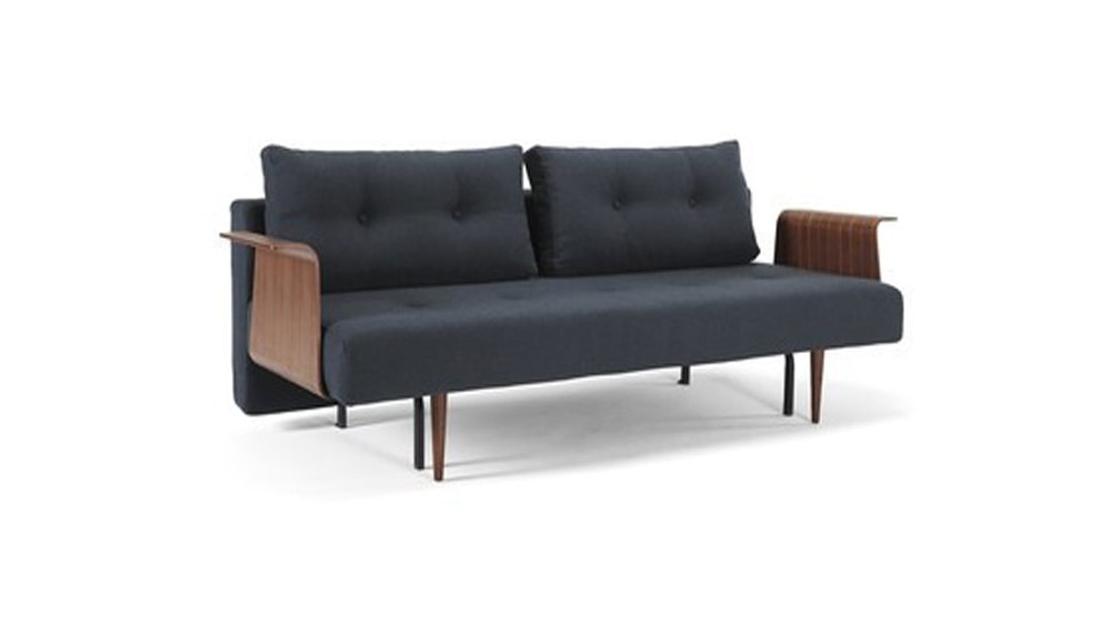 Recast Double Sofa Bed with Walnut Arms - Innovation Living Recast Double Sofa Bed with Walnut Arms - Innovation Living