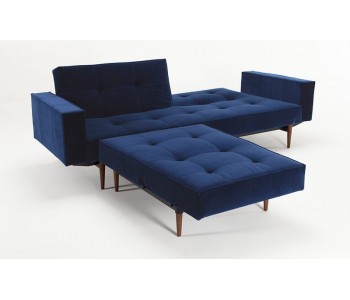 Splitback King Single Sofa Bed with Fabric Arms with Dark Styletto Legs - Innovation Living