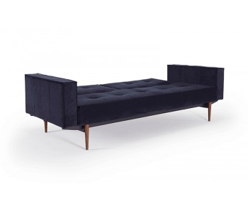 Splitback King Single Sofa Bed with Fabric Arms with Dark Styletto Legs - Innovation Living