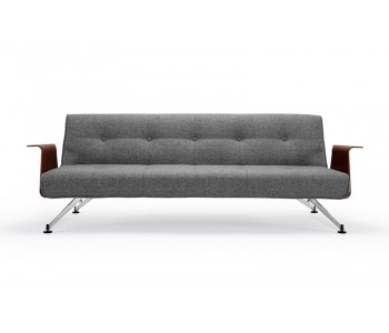 Clubber King Single Sofa Bed with Walnut Arms - Innovation Living