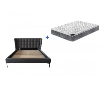 Comfort Plus Mattress + Alfi Upholstered Slat Bed Frame