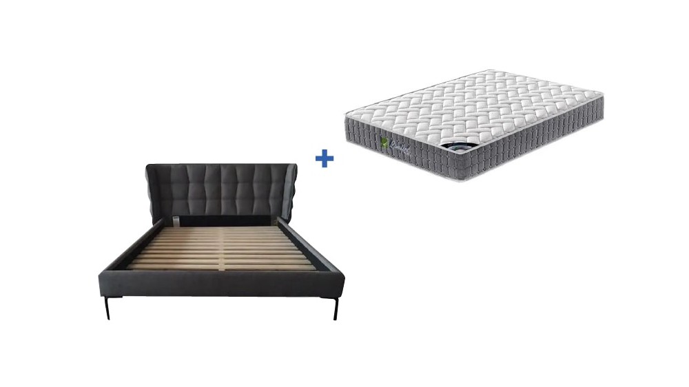 Comfort Plus Mattress + Alfi Upholstered Slat Bed Frame Comfort Plus Mattress + Alfi Upholstered Slat Bed Frame
