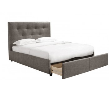City Range Medium Soft Pocket Spring Mattress + Zuzuni Upholstered Slat Bed with Drawers
