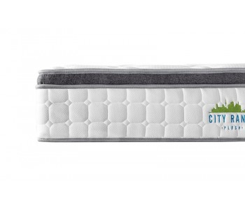 City Range Medium Soft Pocket Spring Mattress + Zuzuni Upholstered Slat Bed with Drawers