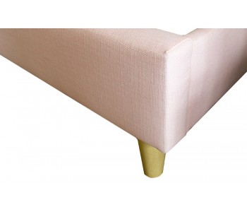 OP Deluxe Pillow Top Mattress + Rio Upholstered Bed Frame with Wooden Legs