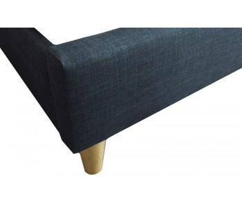 OP Deluxe Pillow Top Mattress + Rio Upholstered Bed Frame with Wooden Legs