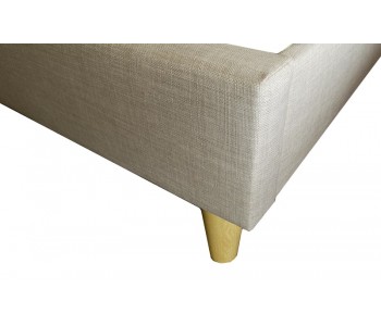 OP Deluxe Pillow Top Mattress + Rio Upholstered Bed Frame with Wooden Legs