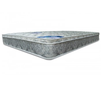 OP Deluxe Pillow Top Mattress + Rio Upholstered Bed Frame with Wooden Legs