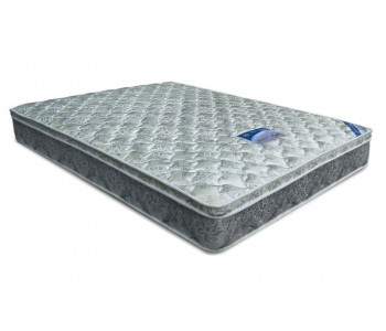 OP Deluxe Pillow Top Mattress + Rio Upholstered Bed Frame with Wooden Legs