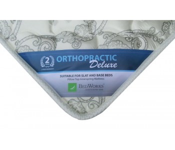 OP Deluxe Pillow Top Mattress + Rio Upholstered Bed Frame with Wooden Legs
