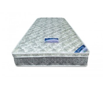 OP Deluxe Pillow Top Mattress + Rio Upholstered Bed Frame with Wooden Legs