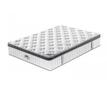 Bondi Timber Upholstered Bed Frame + City Range Medium Soft Pocket Spring Mattress