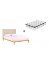 Bondi Timber Upholstered Bed Frame + City Range Medium Soft Pocket Spring Mattress